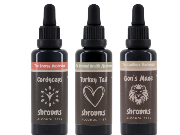 cordyceps, turkey tail, lions mane alcohol free